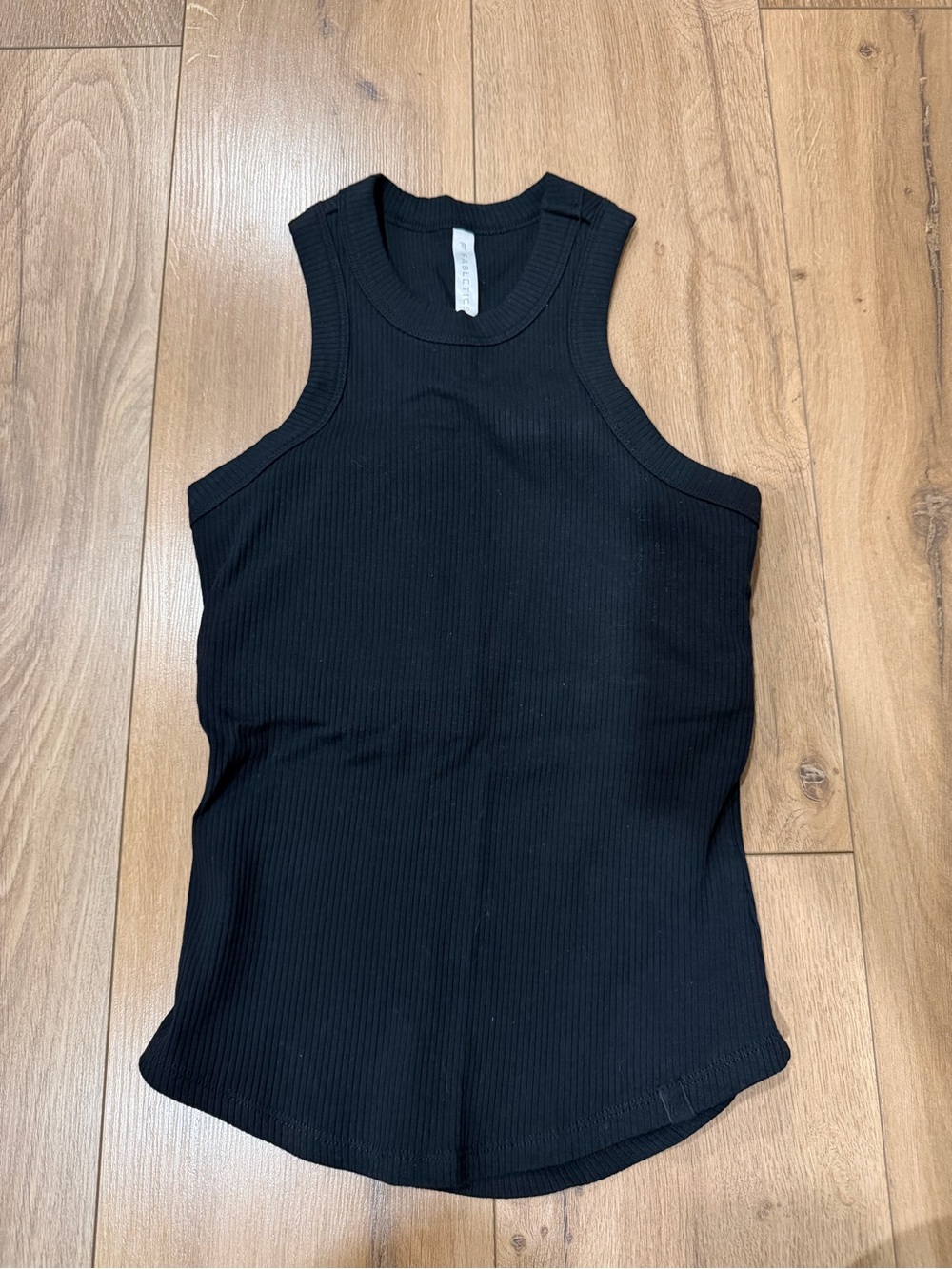 Fabletics Black Ribbed Racerback Tank